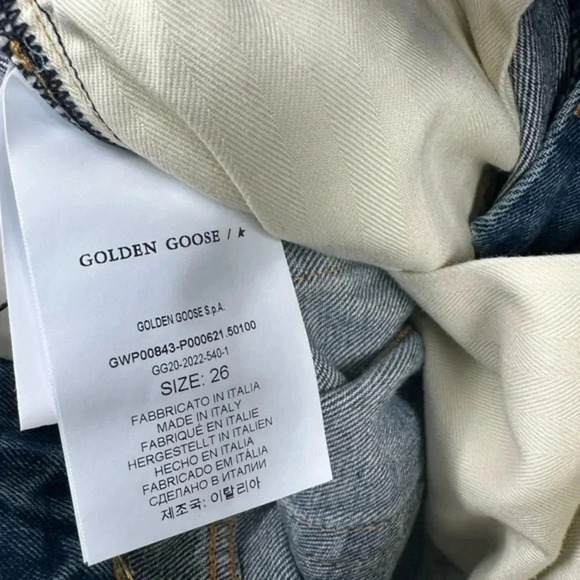 GOLDEN GOOSE EMBROIDERED PATCH CROPPED JEANS SIZE 26 B1676 - Picture 3 of 6